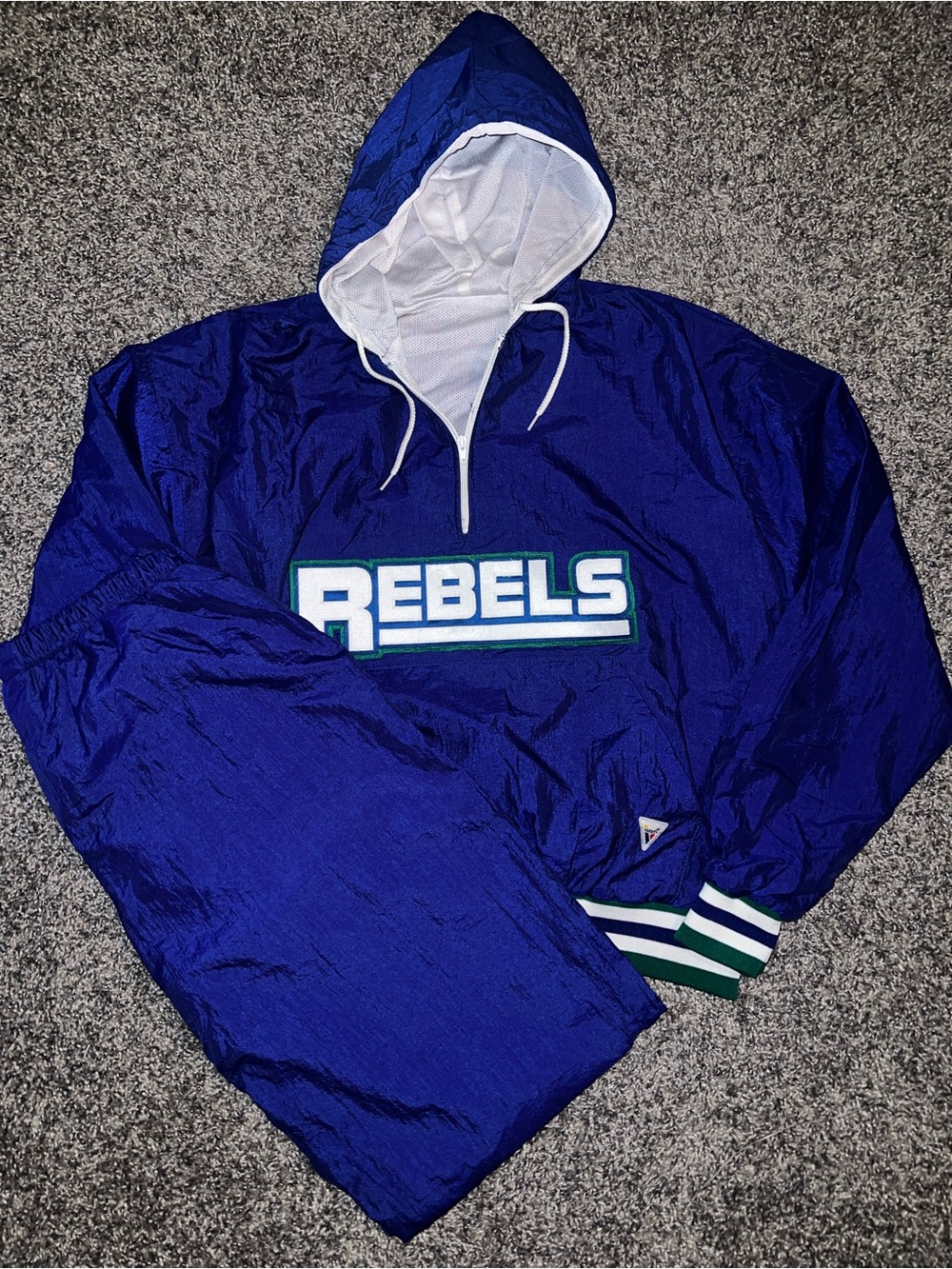 Varsity Royal Blue Tri-Logo Windbreaker